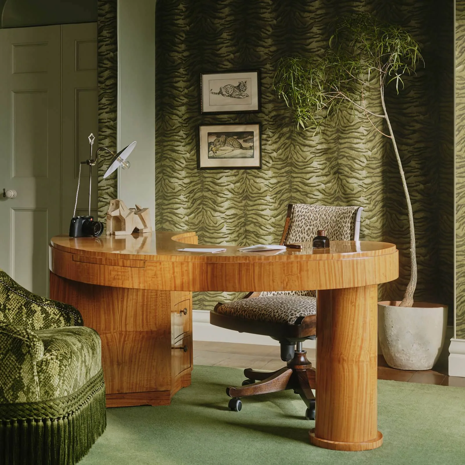 House of Hackney Caspian Wallpaper in Laurustine House of Hackney Caspian wallpaper in Laurustine, animal markings and stripes in rust