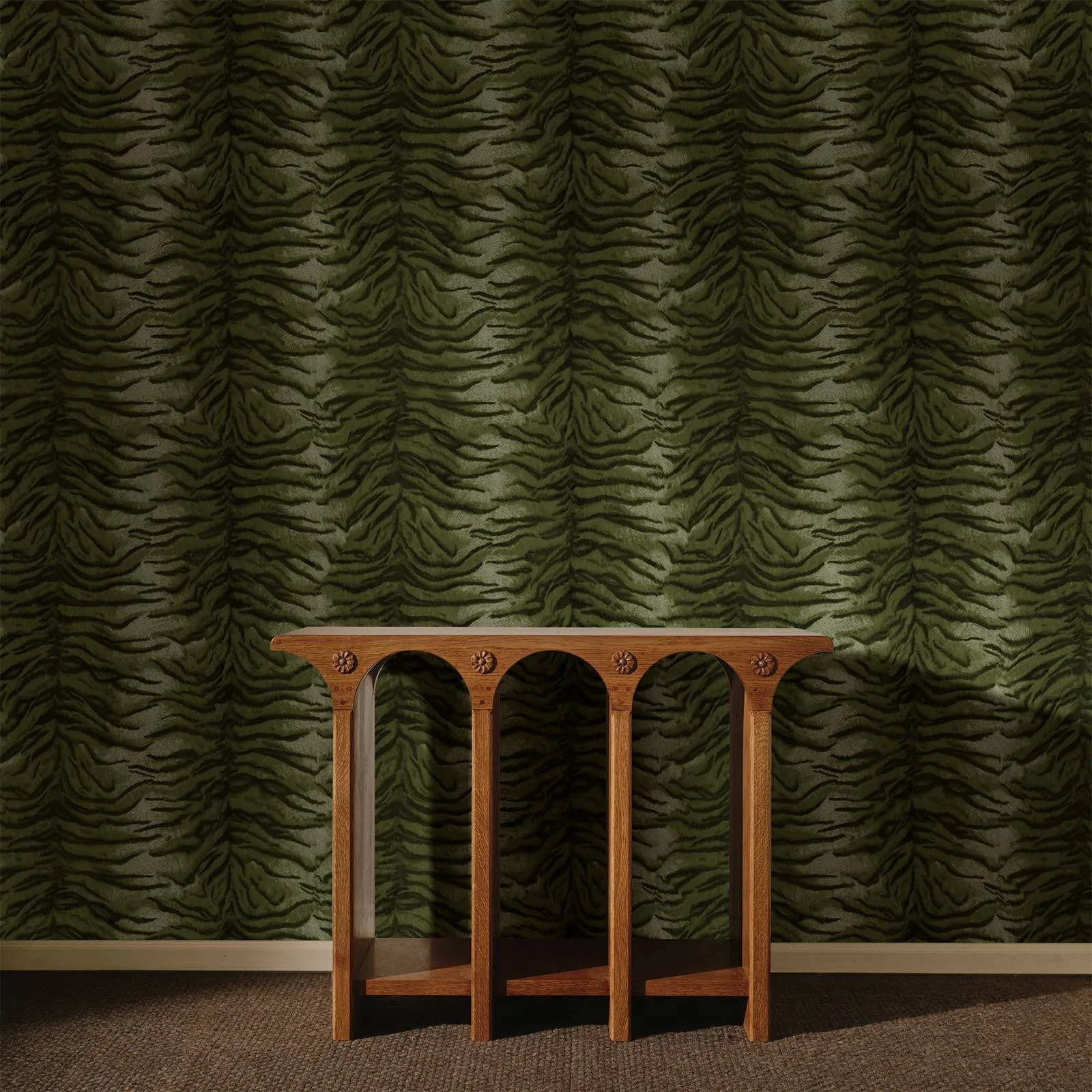 House of Hackney Caspian wallpaper in Laurustine, animal markings and stripes in rust