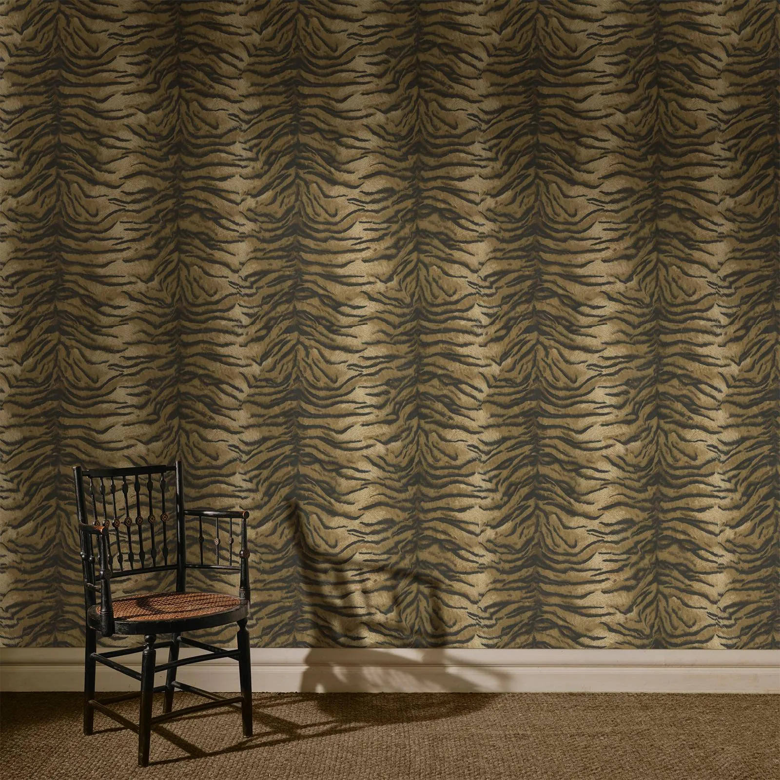House of Hackney Caspian wallpaper in Umber, animal markings and stripes in umber