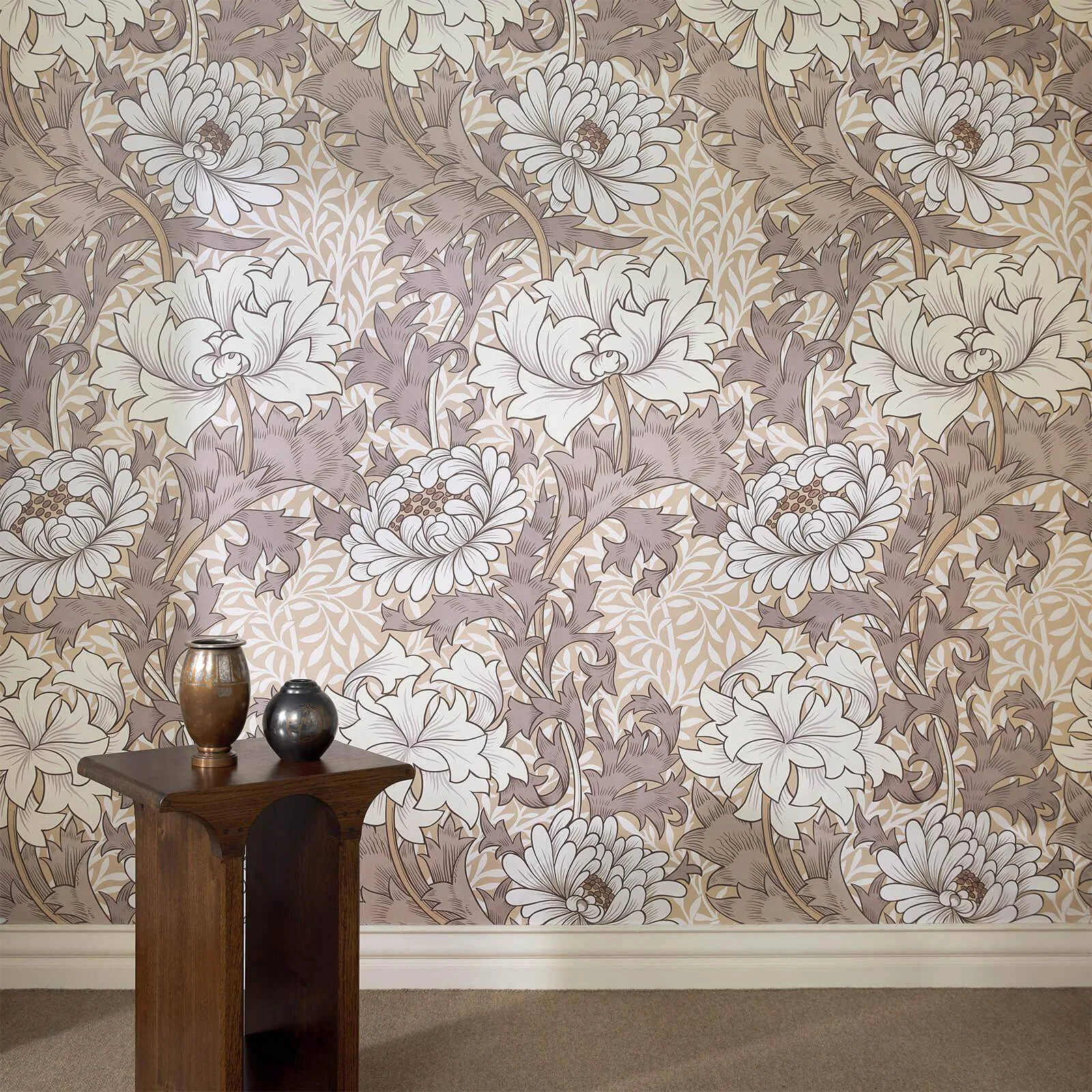 House of Hackney Chrysanthemum Magna wallpaper in Astrantia, blooms and foliage in astrantia