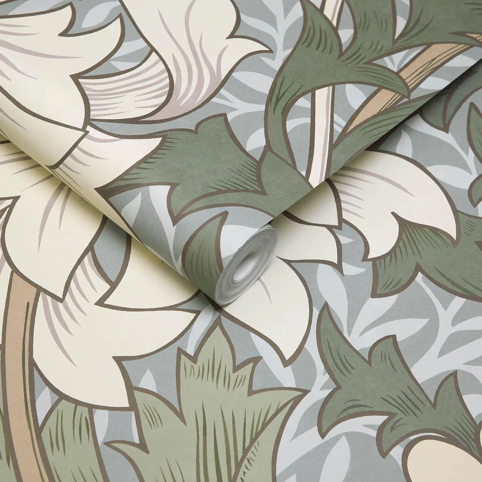House of Hackney Chrysanthemum Magna wallpaper in Byzantine, blooms and foliage in byzantine