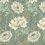 House of Hackney Chrysanthemum Magna Wallpaper in Sap House of Hackney Chrysanthemum Magna wallpaper in Sap, blooms and foliage in sap