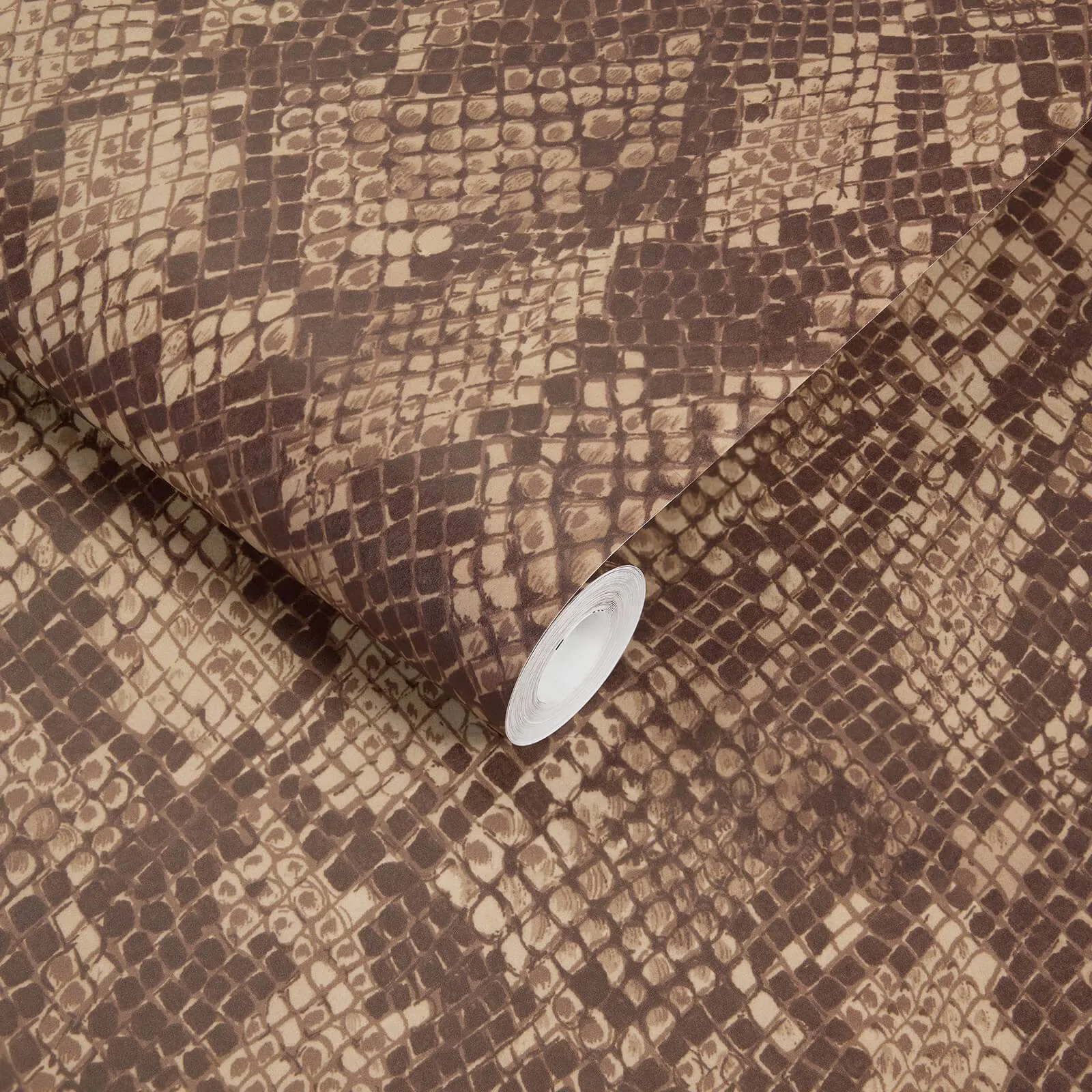 House of Hackney Cobra wallpaper in Cocoa, serpents and animal markings in cocoa
