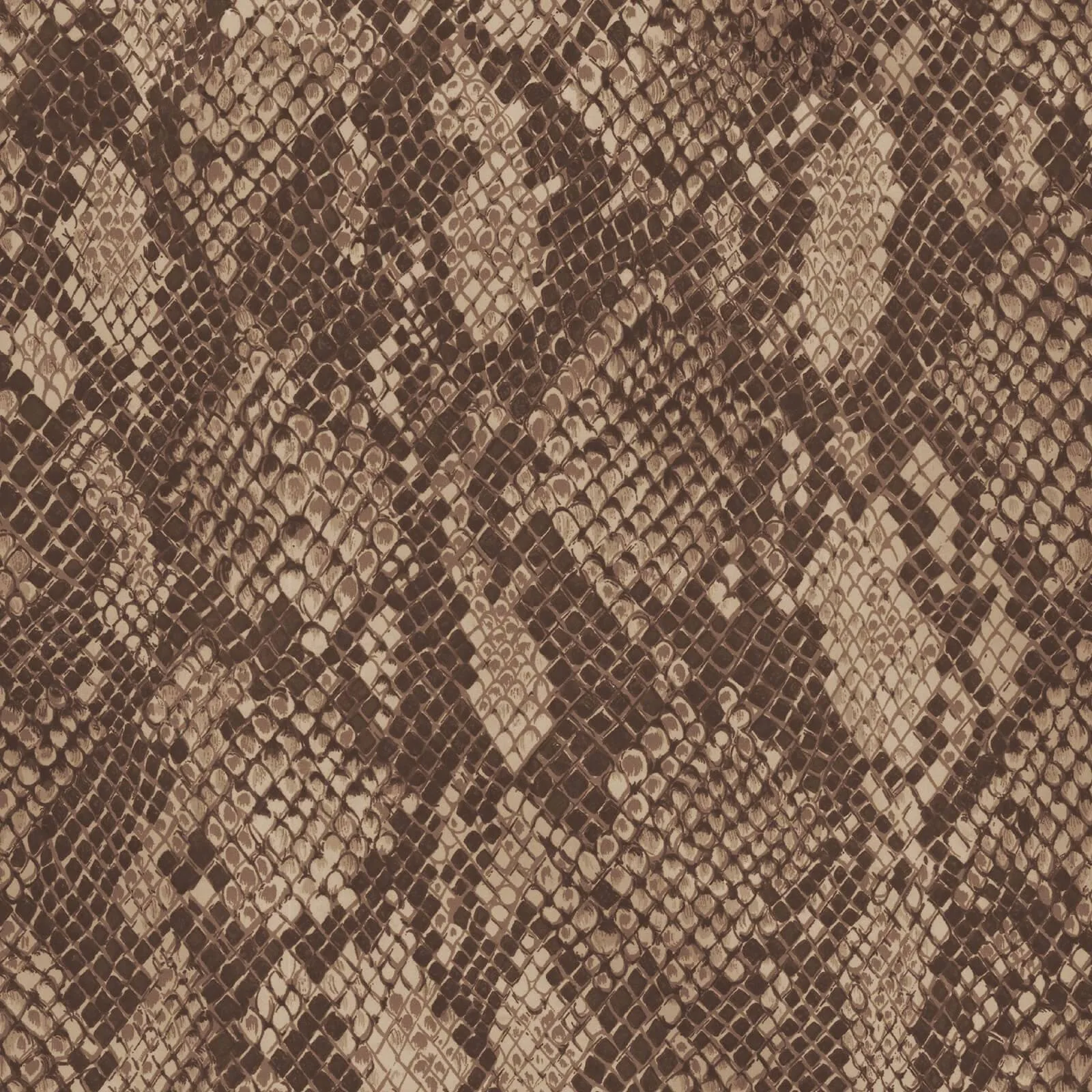 House of Hackney Cobra wallpaper in Cocoa, serpents and animal markings in cocoa