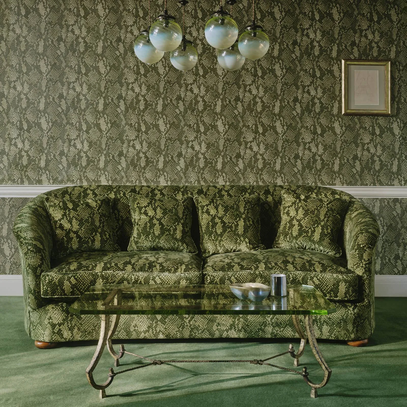House of Hackney Cobra wallpaper in Laurustine, serpents and animal markings in rust