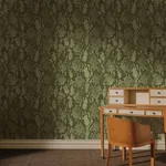House of Hackney Cobra wallpaper in Laurustine, serpents and animal markings in rust