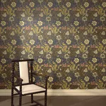 House of Hackney Compton wallpaper in Midnight, blooms and foliage in midnight