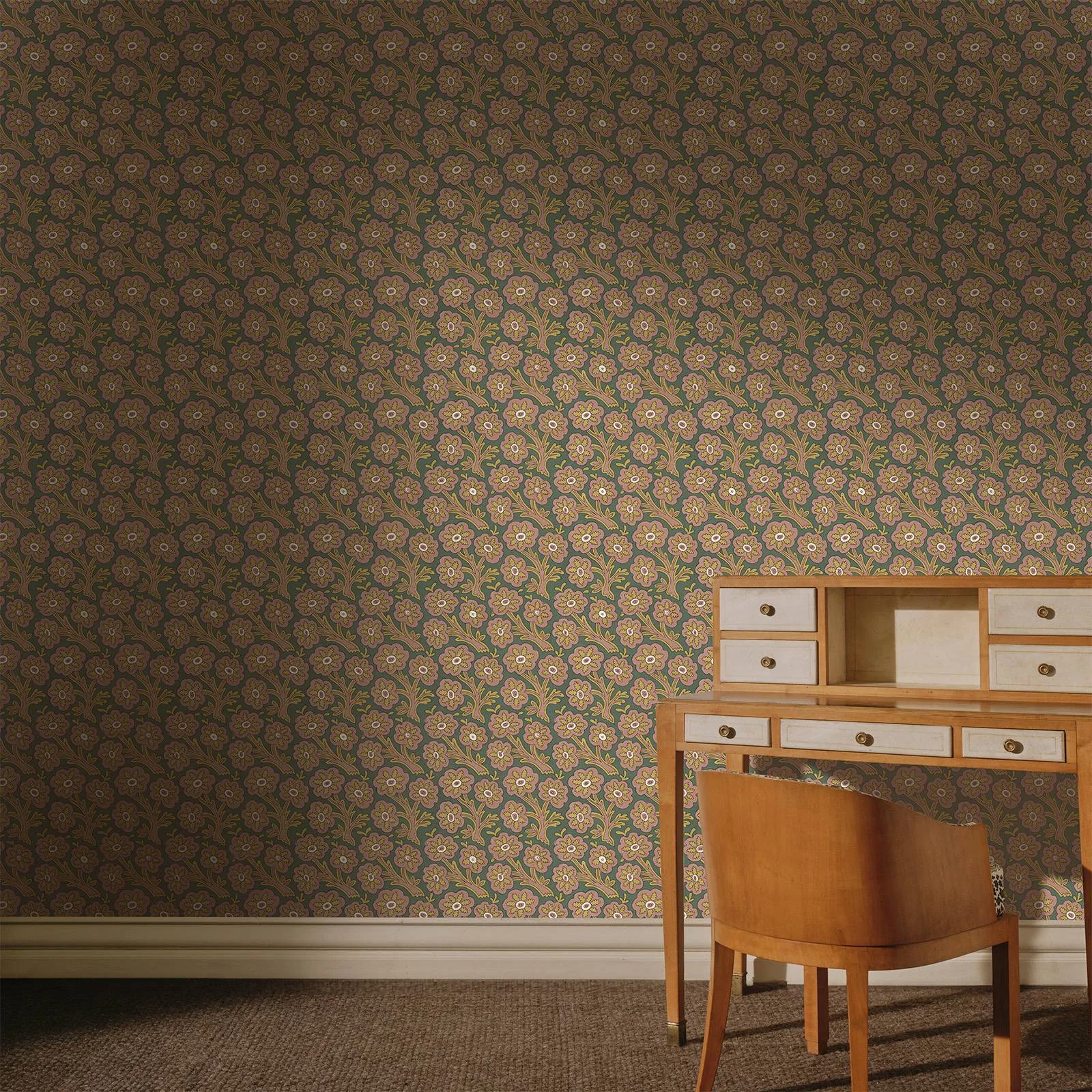 House of Hackney Dalston Daisy wallpaper in Hedera, the Dalston Daisy design in hedera