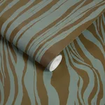 House of Hackney Dazzle Wallpaper in Bronze House of Hackney Dazzle wallpaper in Bronze, hand-drawn zebra stripes in warm metallic bronze