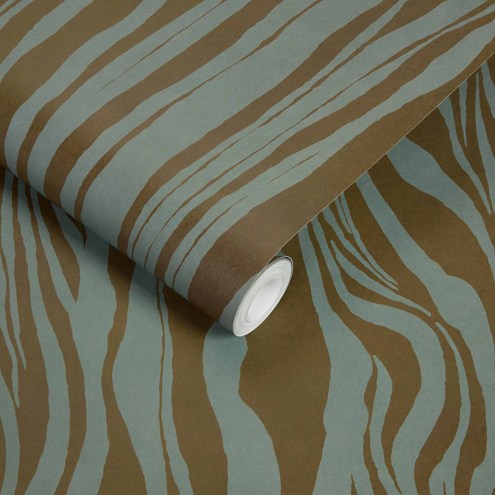 House of Hackney Dazzle Wallpaper in Bronze House of Hackney Dazzle wallpaper in Bronze, hand-drawn zebra stripes in warm metallic bronze