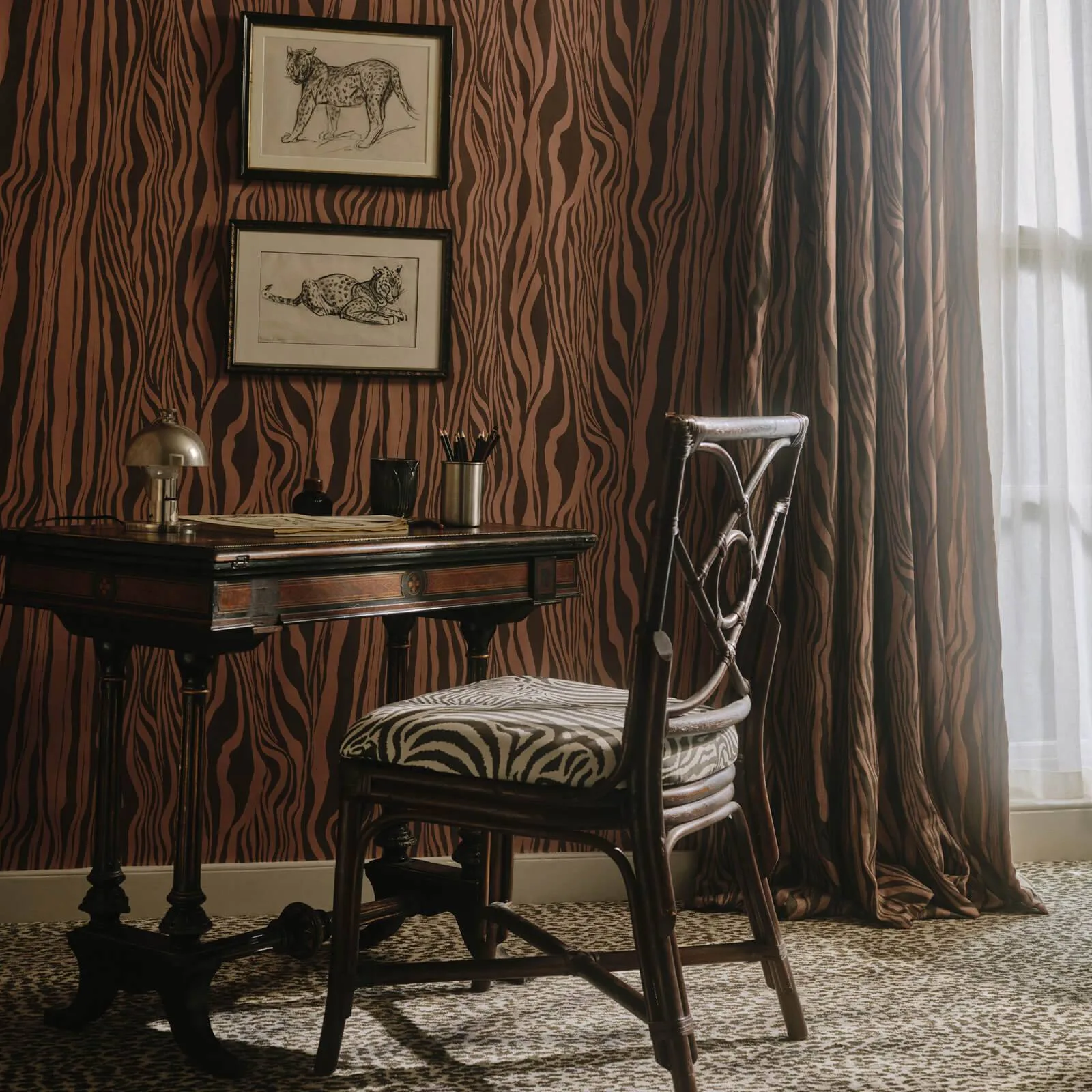 House of Hackney Dazzle Wallpaper in Cosmos House of Hackney Dazzle wallpaper in Cosmos, animal markings and stripes in cosmos