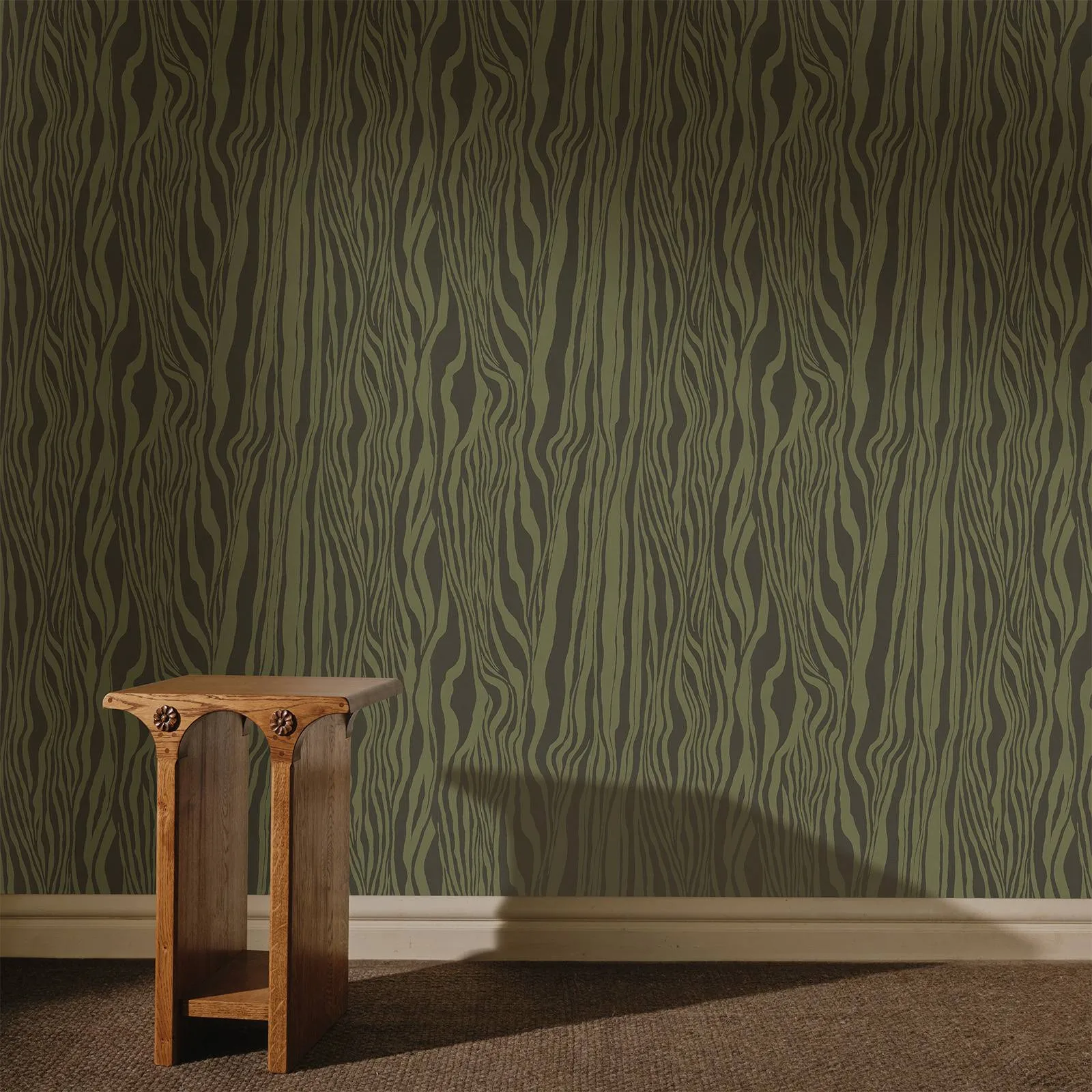 House of Hackney Dazzle wallpaper in Laurustine, animal markings and stripes in rust