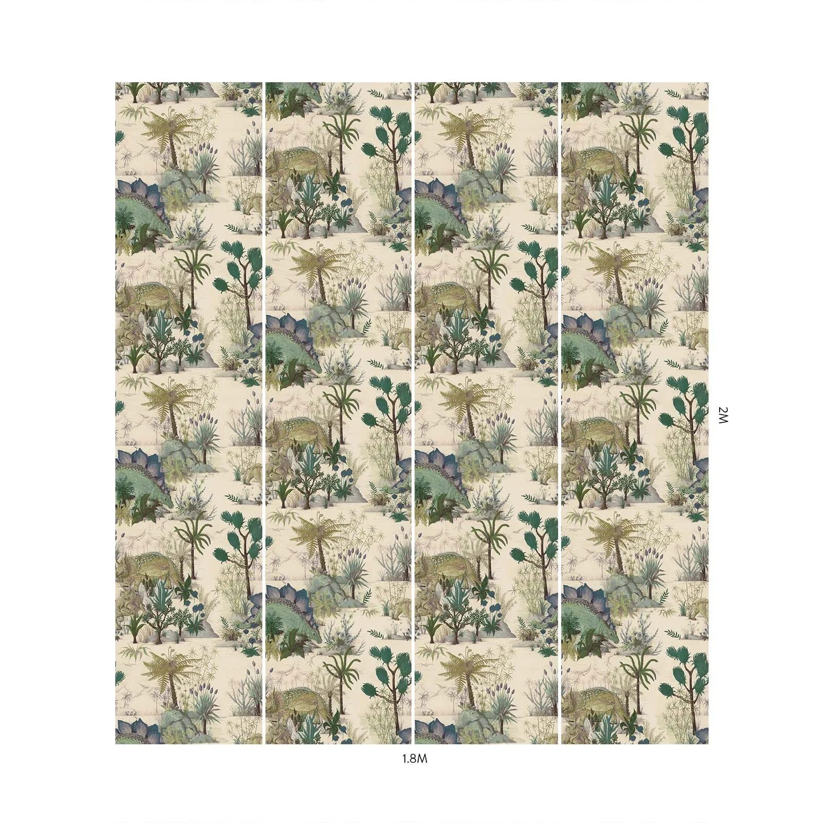 House of Hackney Dinosauria Wallpaper in Ecru House of Hackney Dinosauria wallpaper in Ecru, foliage and animal markings in ecru