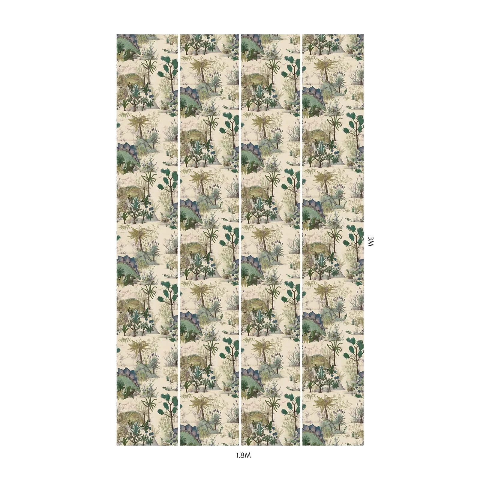 House of Hackney Dinosauria Wallpaper in Ecru House of Hackney Dinosauria wallpaper in Ecru, foliage and animal markings in ecru