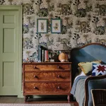 House of Hackney Dinosauria Wallpaper in Ecru House of Hackney Dinosauria wallpaper in Ecru, foliage and animal markings in ecru