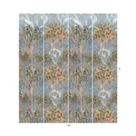 House of Hackney Earthly Paradise wallpaper in Celestial Blue, foliage and geometric forms in blue