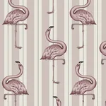 House of Hackney Flamboyance wallpaper in Off White & Macaroon Pink, animal markings and stripes in pink