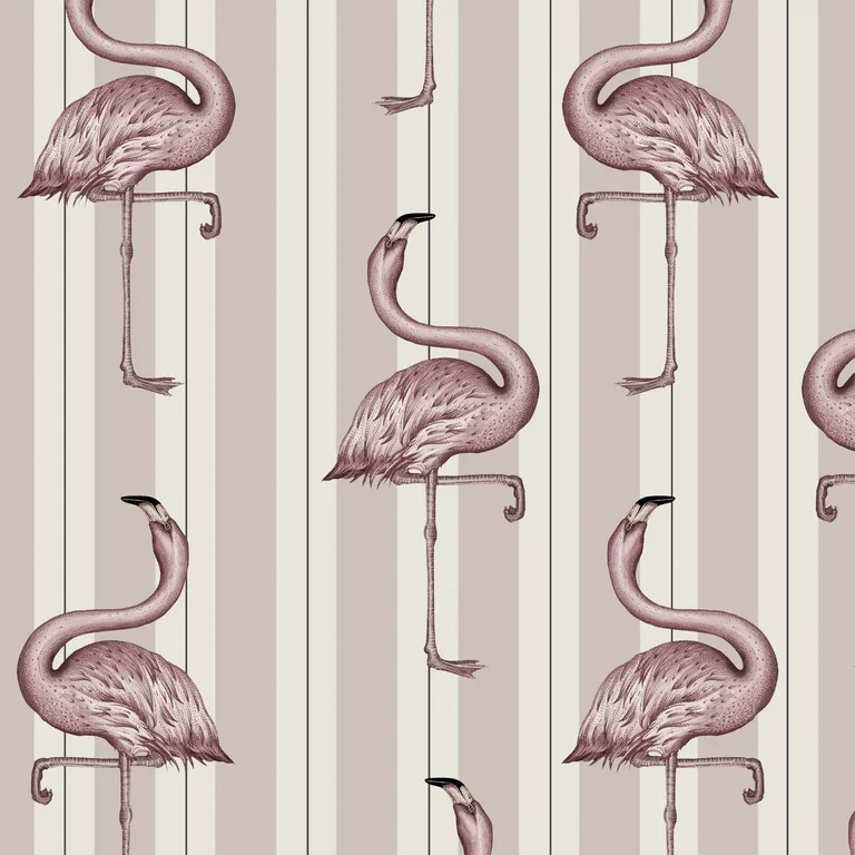 House of Hackney Flamboyance wallpaper in Off White & Macaroon Pink, animal markings and stripes in pink