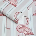 House of Hackney Flamboyance wallpaper in Off White & Macaroon Pink, animal markings and stripes in pink