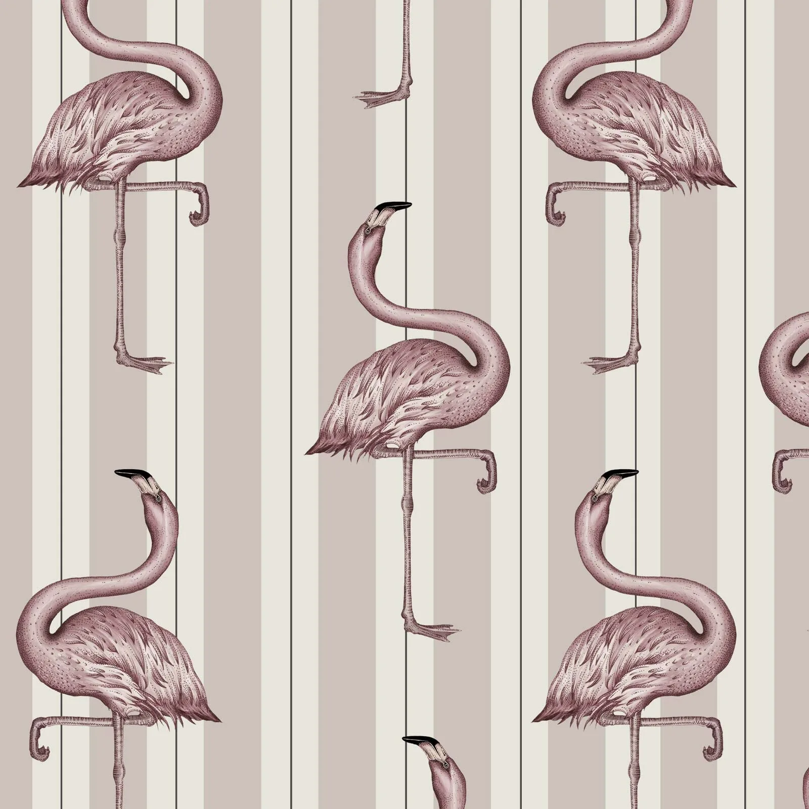 House of Hackney Flamboyance wallpaper in Off White & Macaroon Pink, animal markings and stripes in pink
