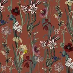 House of Hackney Flora Delanica Wallpaper in Clay House of Hackney Flora Delanica wallpaper in Clay, blooms and foliage in clay