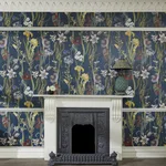 House of Hackney Flora Delanica wallpaper in Midnight, blooms and foliage in midnight