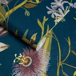 House of Hackney Flora Delanica wallpaper in Midnight, blooms and foliage in midnight