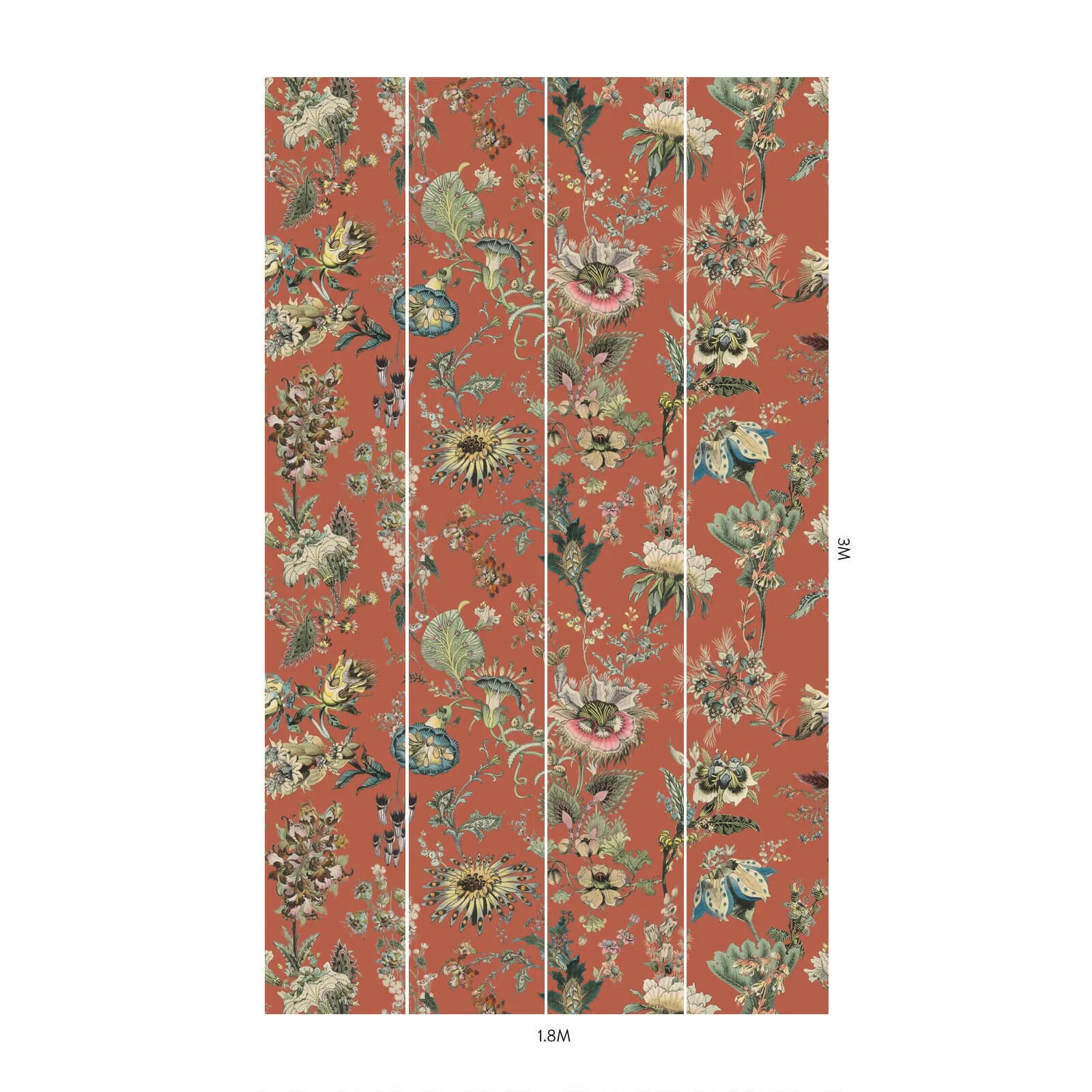 House of Hackney Flora Fantasia wallpaper in Amber, blooms and foliage in amber