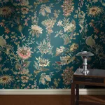 House of Hackney Flora Fantasia wallpaper in Cerulean, blooms and foliage in cerulean