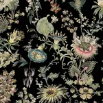 House of Hackney Flora Fantasia wallpaper in Noir, blooms and foliage in noir