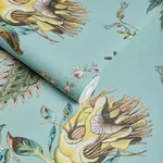 House of Hackney Flora Fantasia wallpaper in Sky Blue, blooms and foliage in blue