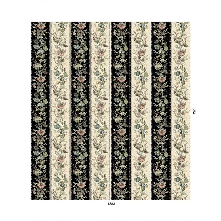 House of Hackney Flora Fantasia wallpaper in Stripe, blooms and foliage in stripe