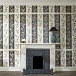 House of Hackney Flora Fantasia wallpaper in Stripe, blooms and foliage in stripe