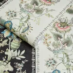 House of Hackney Flora Fantasia wallpaper in Stripe, blooms and foliage in stripe