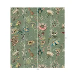 House of Hackney Flora Fantasia wallpaper in Verdigris, blooms and foliage in verdigris