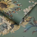 House of Hackney Flora Fantasia wallpaper in Verdigris, blooms and foliage in verdigris