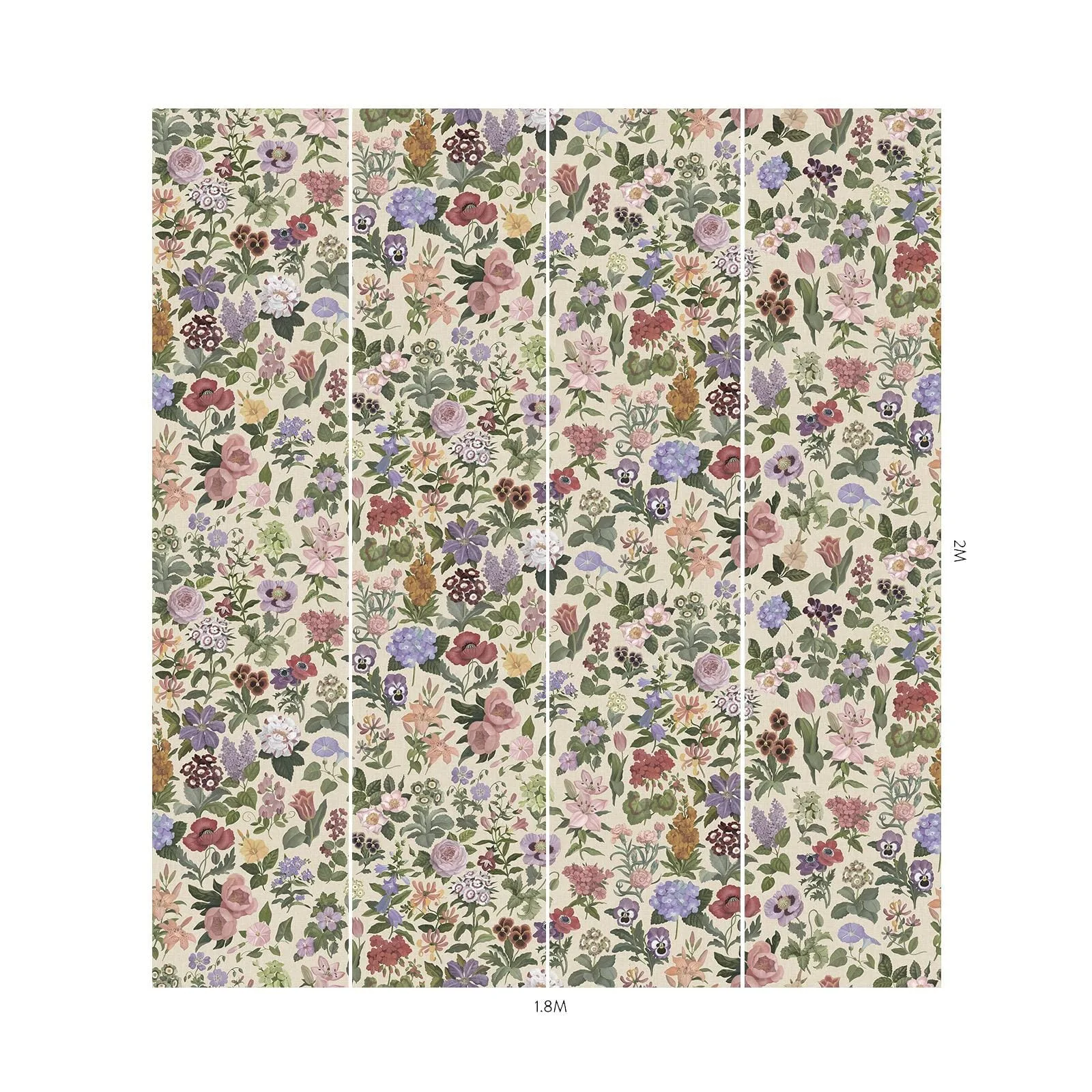 House of Hackney Floralia Wallpaper in Ecru House of Hackney Floralia wallpaper in Ecru, blooms and foliage in ecru