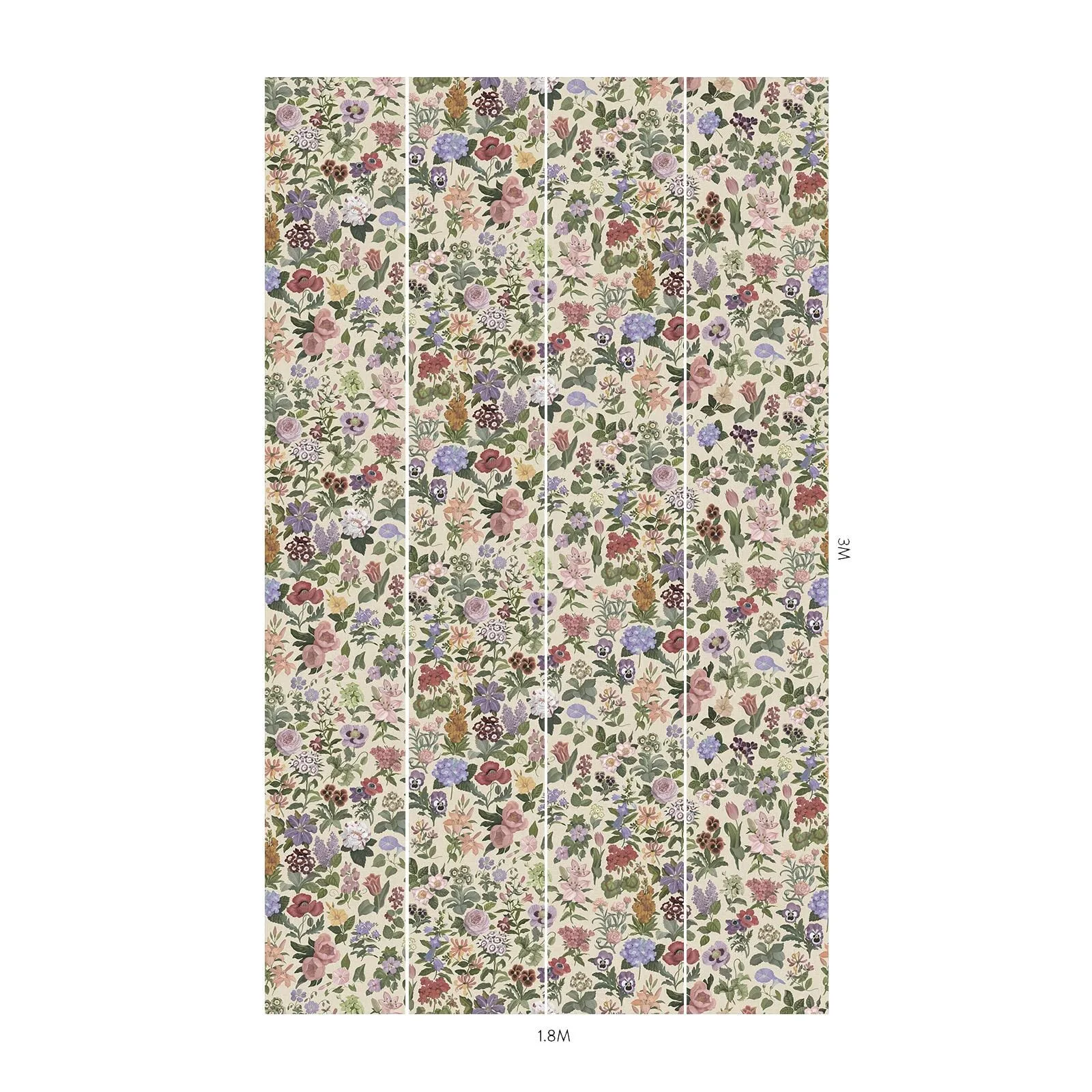 House of Hackney Floralia Wallpaper in Ecru House of Hackney Floralia wallpaper in Ecru, blooms and foliage in ecru