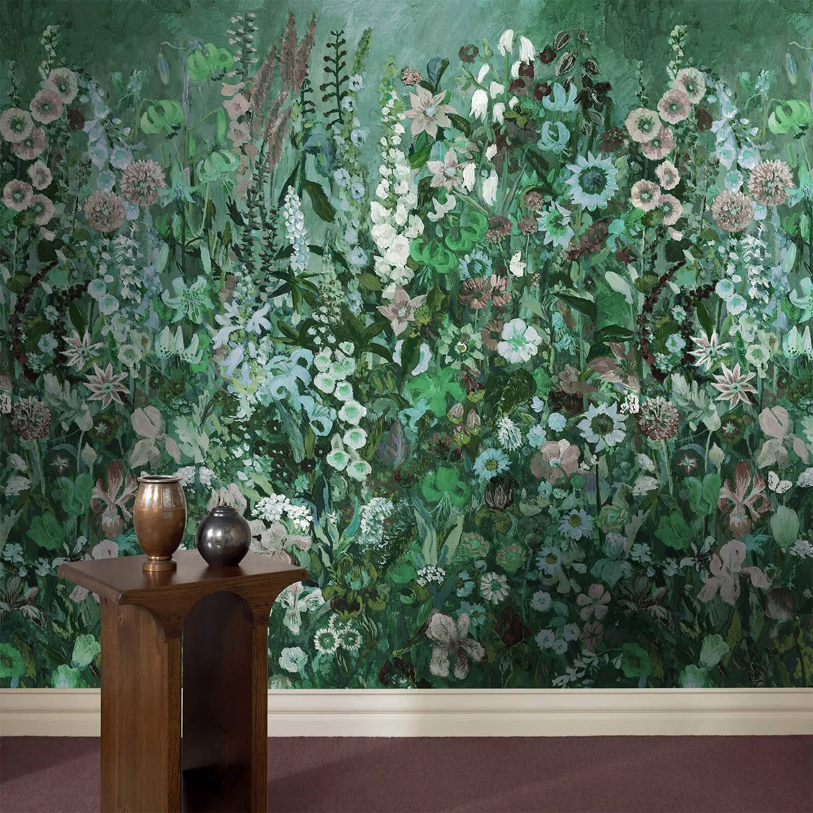 House of Hackney Floribunda Magna wallpaper in Verde, blooms and foliage in verde