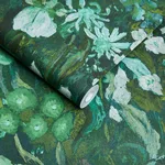 House of Hackney Floribunda Magna Wallpaper in Verde House of Hackney Floribunda Magna wallpaper in Verde, blooms and foliage in verde