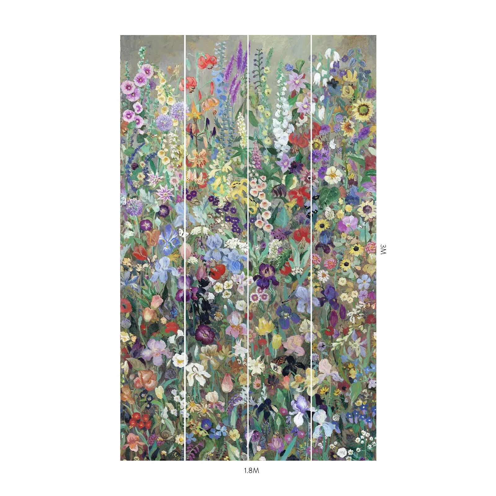 House of Hackney Floribunda Magna Wallpaper in Zenith House of Hackney Floribunda Magna wallpaper in Zenith, blooms and foliage in zenith