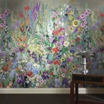 House of Hackney Floribunda Magna Wallpaper in Zenith House of Hackney Floribunda Magna wallpaper in Zenith, blooms and foliage in zenith