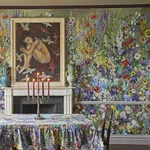 House of Hackney Floribunda Magna Wallpaper in Zenith House of Hackney Floribunda Magna wallpaper in Zenith, blooms and foliage in zenith