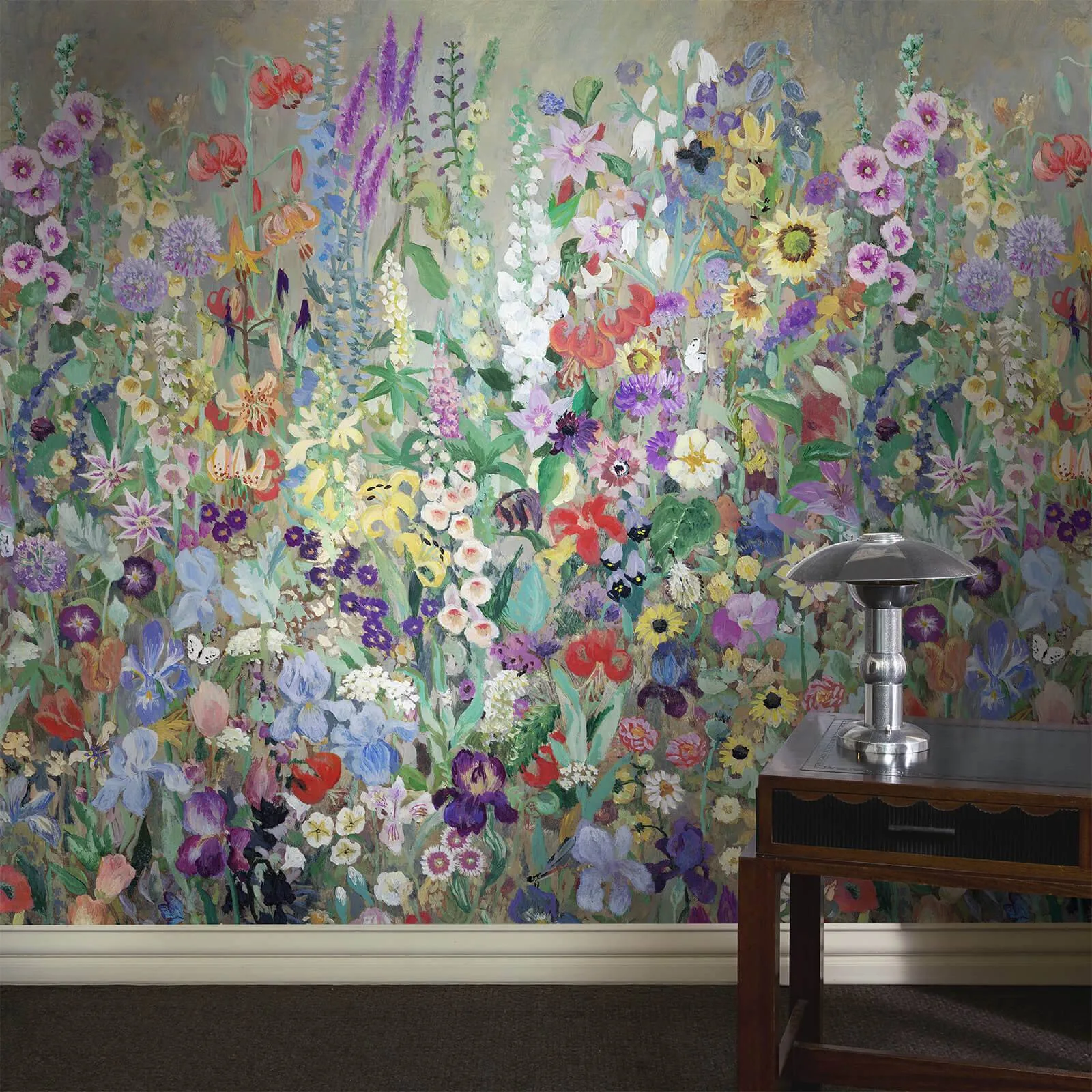House of Hackney Floribunda Magna wallpaper in Zenith, blooms and foliage in zenith
