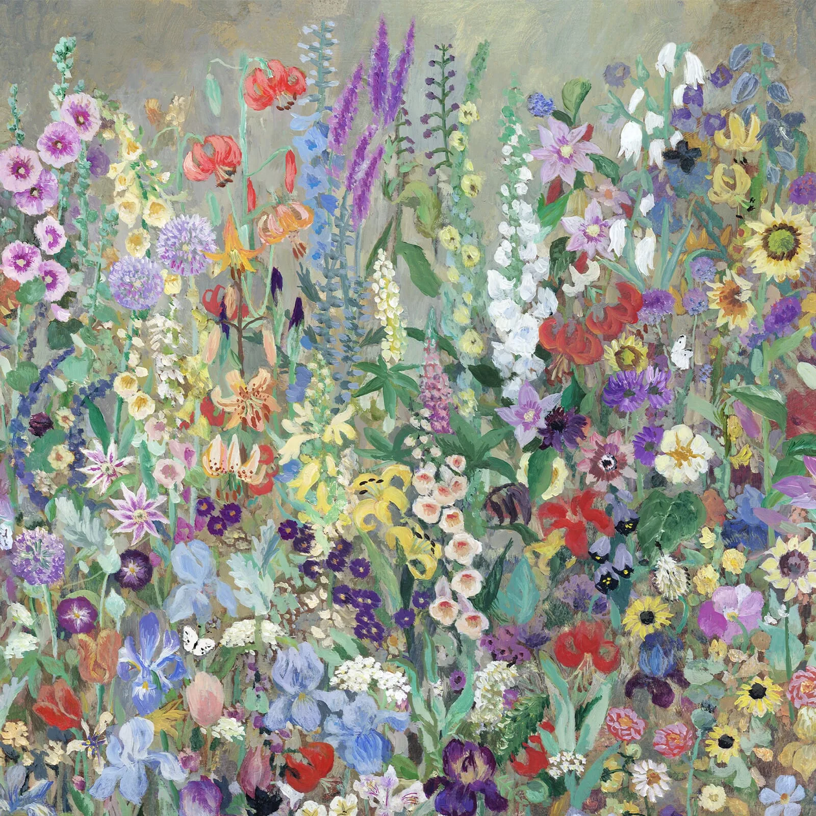 House of Hackney Floribunda Magna wallpaper in Zenith, blooms and foliage in zenith