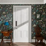 House of Hackney Florika Wallpaper in Onyx House of Hackney Florika wallpaper in Onyx, foliage and ornamental scrolls in onyx