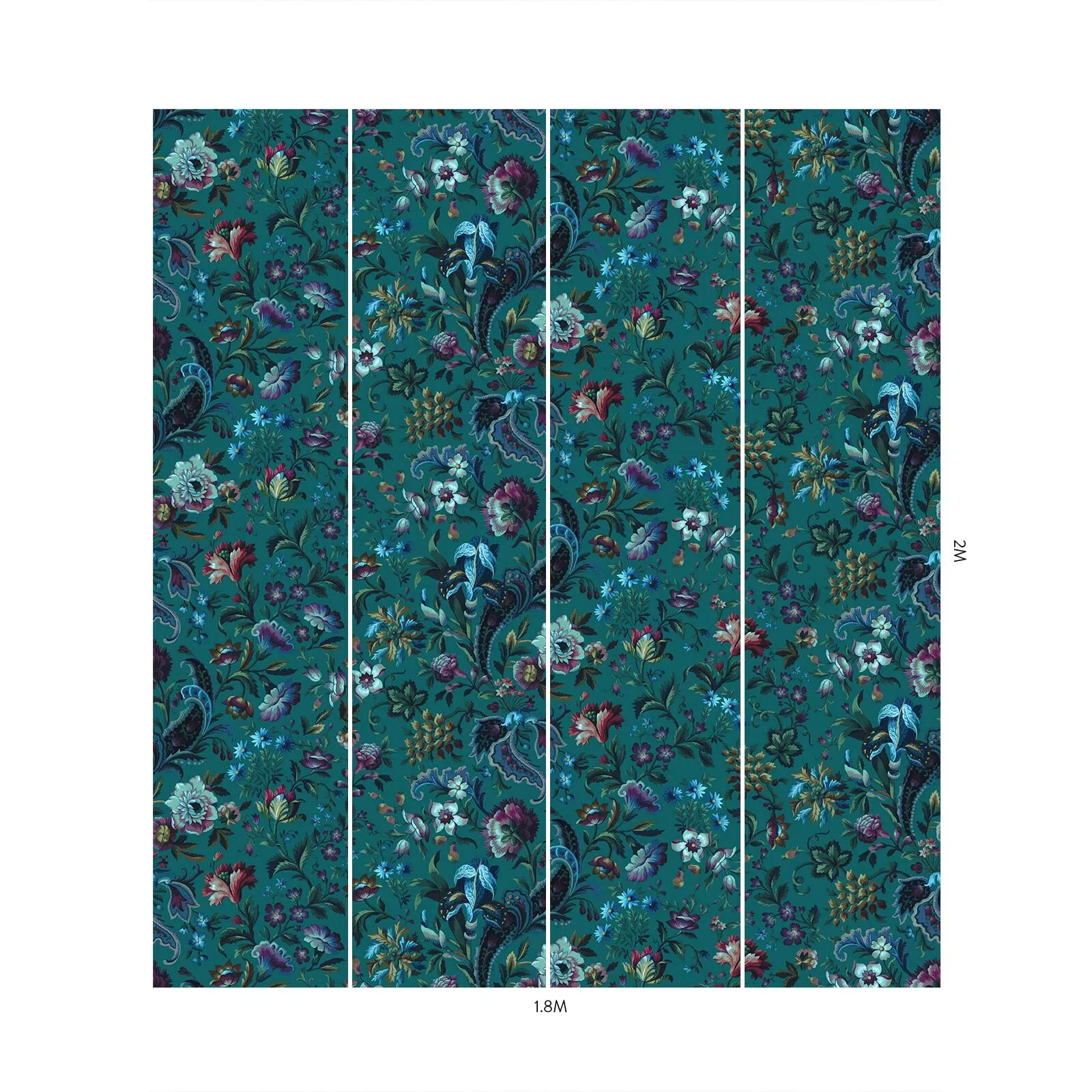 House of Hackney Florika Wallpaper in Petrol House of Hackney Florika wallpaper in Petrol, blooms and foliage in petrol