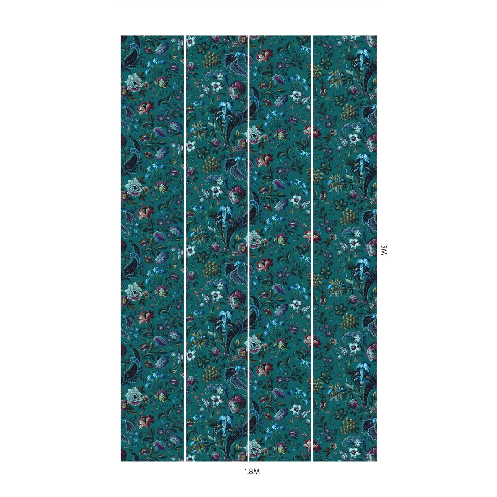 House of Hackney Florika Wallpaper in Petrol House of Hackney Florika wallpaper in Petrol, blooms and foliage in petrol