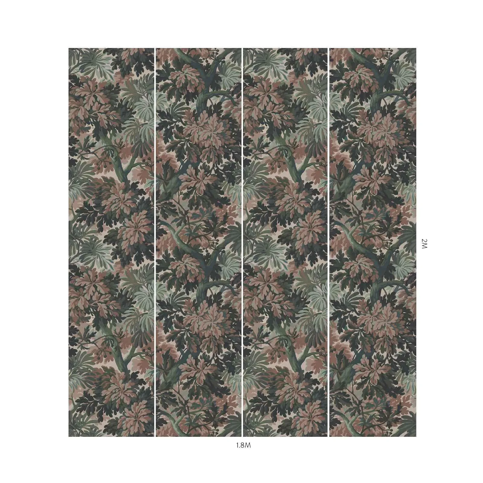 House of Hackney Foris Magna wallpaper in Tourmaline, foliage and trees in tourmaline