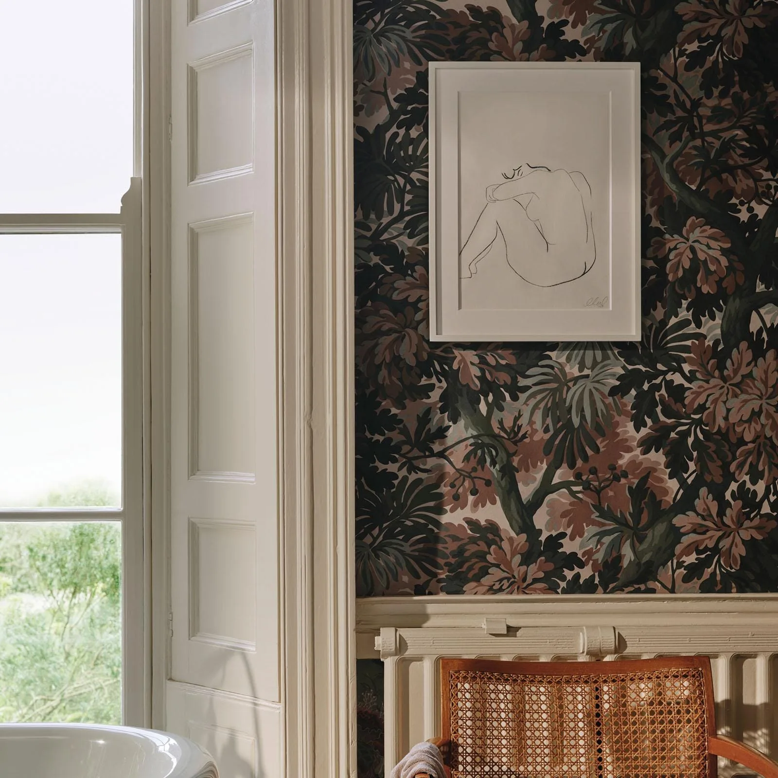 House of Hackney Foris Magna wallpaper in Tourmaline, foliage and trees in tourmaline